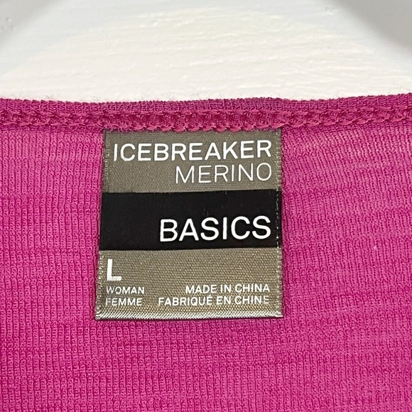 ICEBREAKER Top Womens Pink Merino Wool Long Sleeve Breathable Athletic - Picture 3 of 5